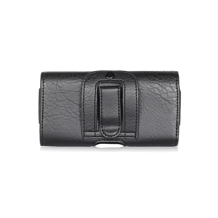 Bolso de Funda de Cuero PU de Grano de Piedra Universal de 4.7 Pulgadas Con Ranuras Para Tarjetas Para Iphone 8 / 7 / LG K3, Etc. - Negro