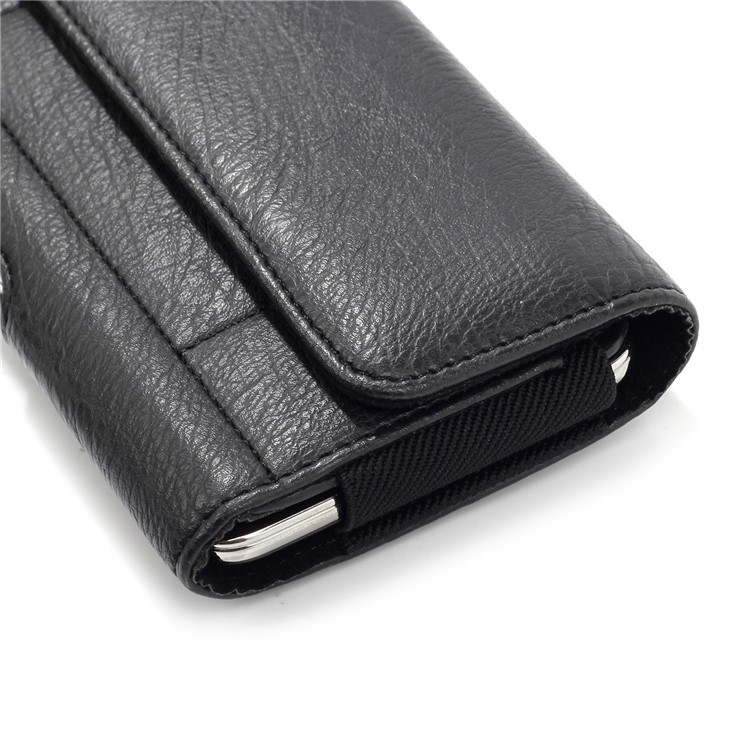 6,3-Zoll-Universal-PU-Leder-Holsterbeutel Aus Stein Mit Kartenfächern Für Den Huawei Mate 20 Lite / Galaxie A7 (2018) Etc - Schwarz-8