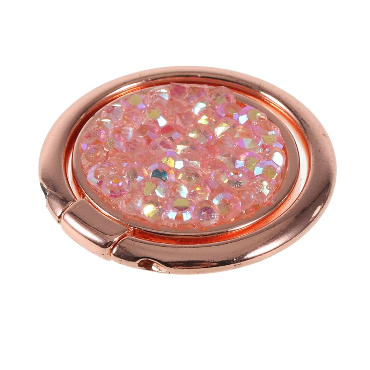 LGD Bling Diamond Finger Ring Grip Holder for Mobile Phone - Rose Gold-3