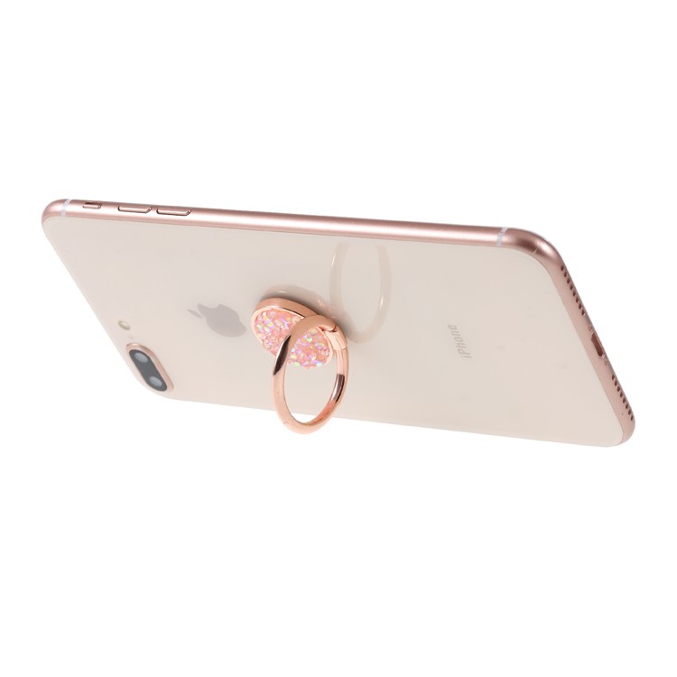 LGD Bling Diamond Finger Ring Grip Holder for Mobile Phone - Rose Gold-7