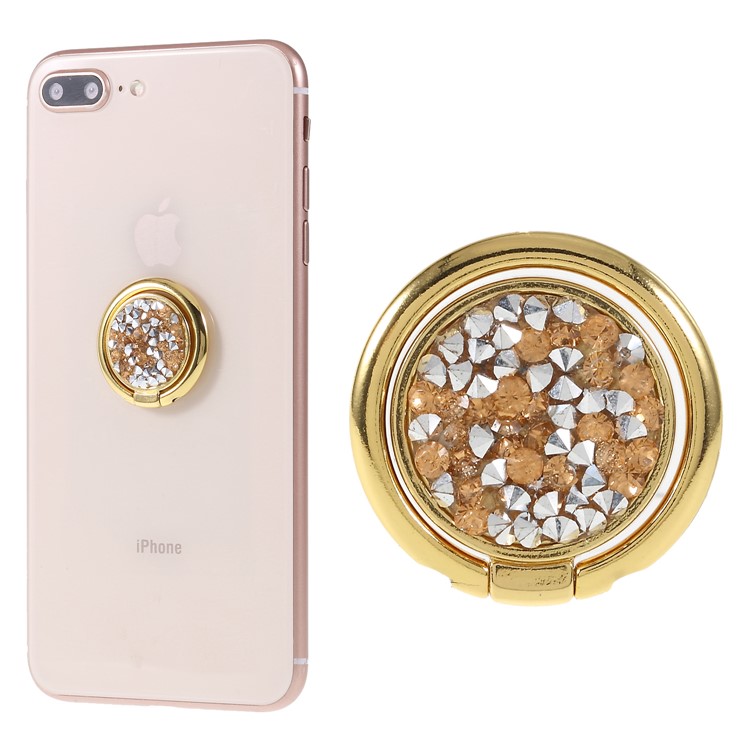 LGD Bling Diamond Finger Ring Grip Holder for Mobile Phone - Gold-1