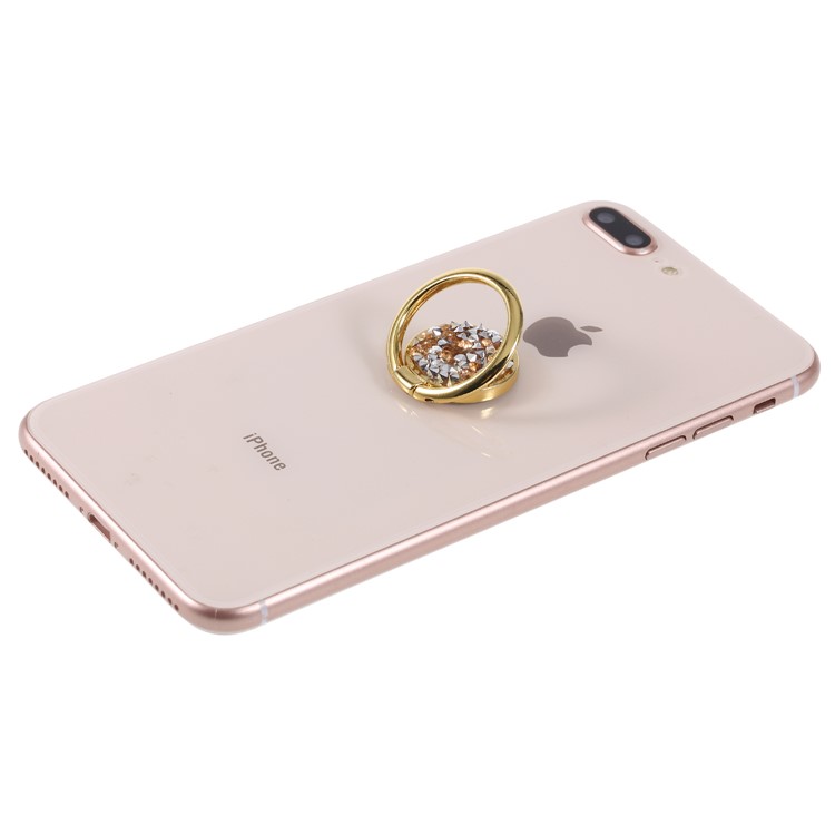 LGD Bling Diamond Finger Ring Grip Holder for Mobile Phone - Gold-6
