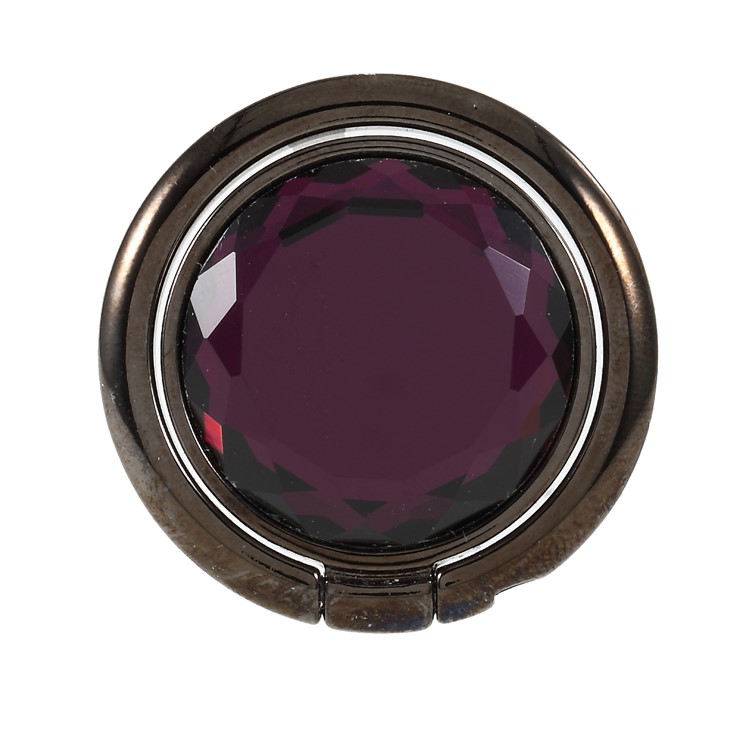 LGD Big Rhinestone Finger Ring Grip Holder for Mobile Phone - Purple-2