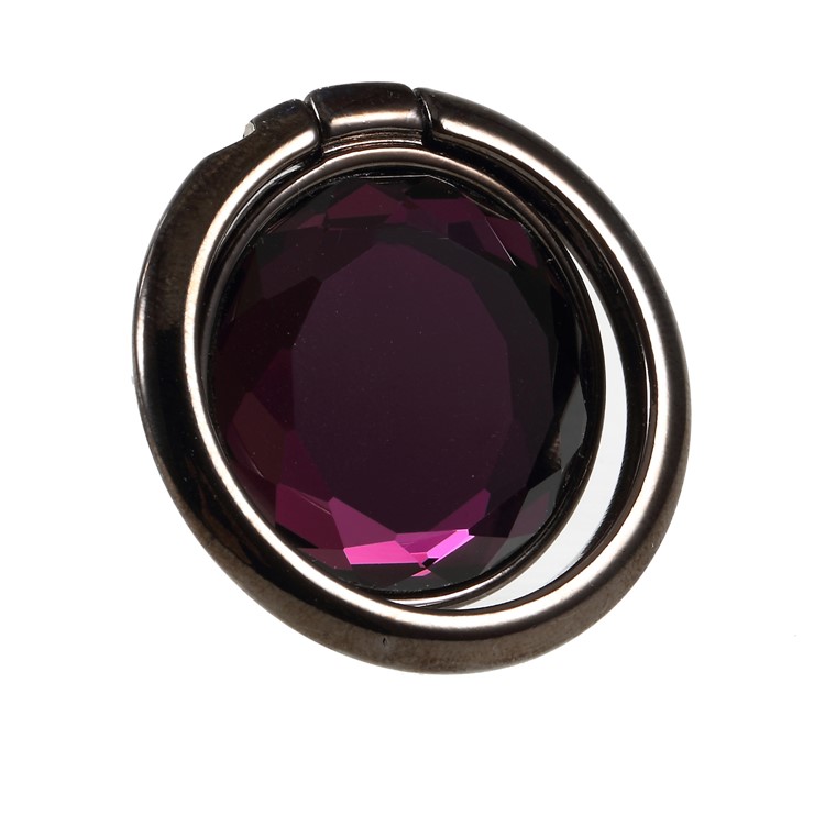 LGD Big Rhinestone Finger Ring Grip Holder for Mobile Phone - Purple-5