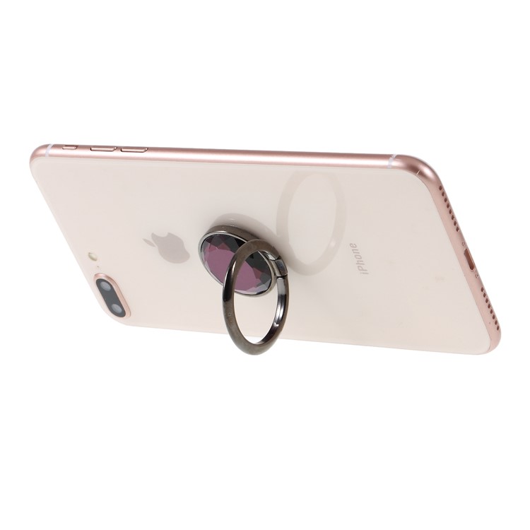 LGD Big Rhinestone Finger Ring Grip Holder for Mobile Phone - Purple-8