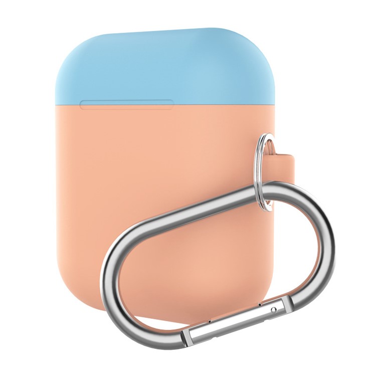 

Silicone Box for Apple AirPods Case Protective Skin Earphone Charger Cover - Light Blue/Light Orange, Other Apple Models