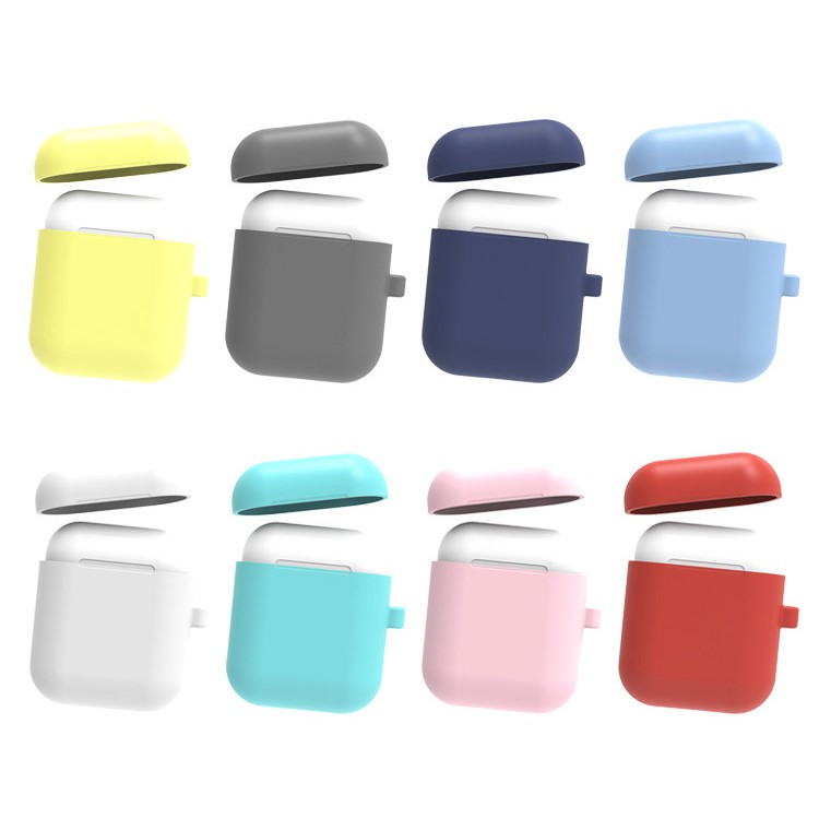 Silicone Protective Case for Apple AirPods Charging Case with Carabiner - White-3