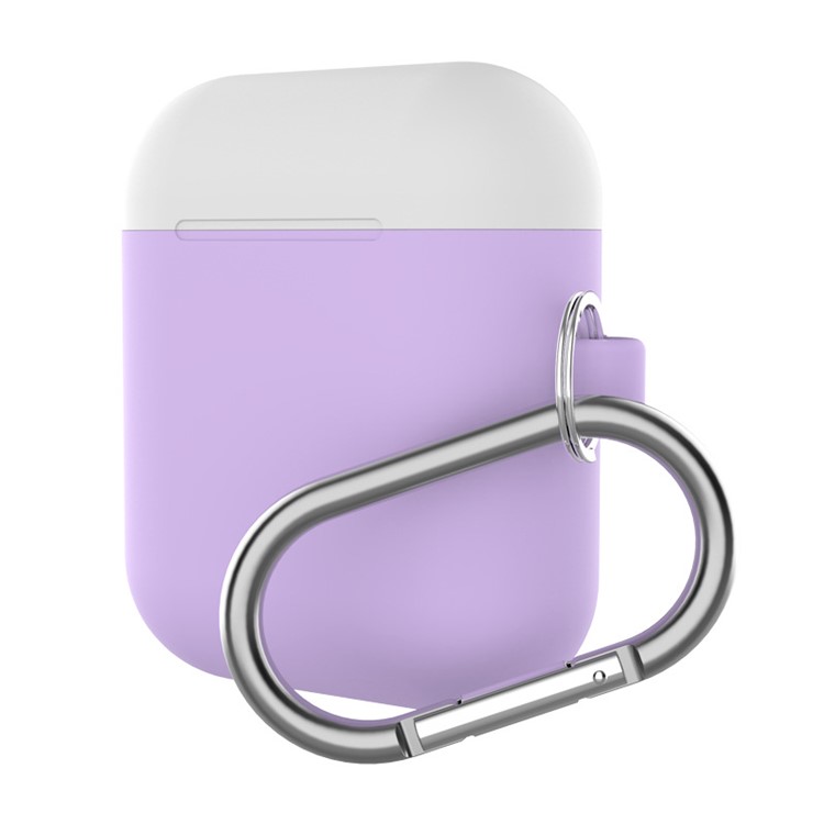 

Силиконовый Защитный Чехол Для Зарядки Apple Airpods Чехол С Карабином - Белый / Пурпурный, Other Apple Models