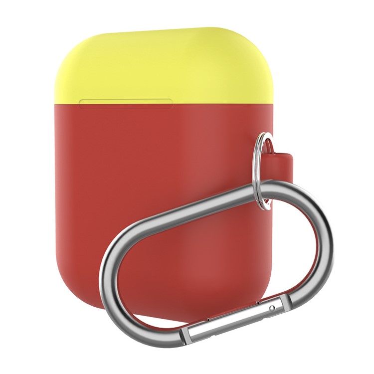 

Silicone Protective Case for Apple AirPods Charging Case with Carabiner - Yellow / Red, Other Apple Models