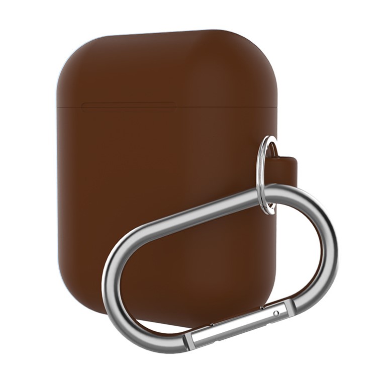 

Silicone Protective Case for Apple AirPods Charging Case with Carabiner - Coffee, Other Apple Models