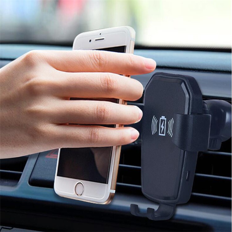 Universal Wireless Car Charger Mount Auto-Clamping Gravity Air Vent Phone Holder for iPhone / Samsung / Huawei-3