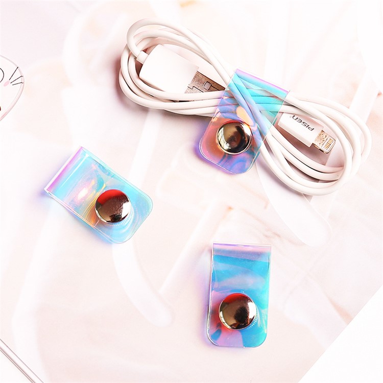 10Pcs Portable Data Charging Cable Winder Organizer Headphone Earphone Cord Holder Clip-1