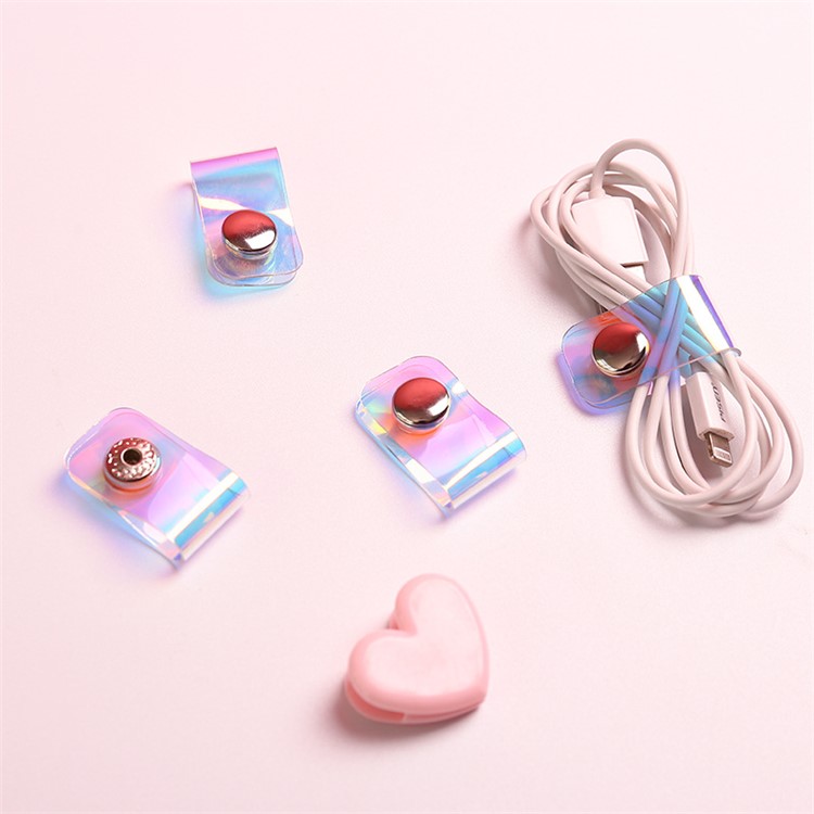 10Pcs Portable Data Charging Cable Winder Organizer Headphone Earphone Cord Holder Clip-2