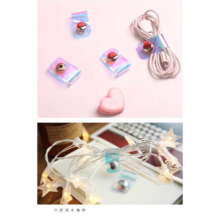10Pcs Portable Data Charging Cable Winder Organizer Headphone Earphone Cord Holder Clip-5
