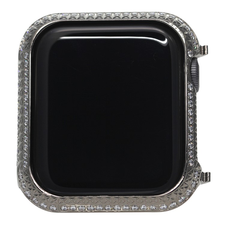 Luxury Diamond Decor Grid Pattern Watch Protective Cover Shell for Apple Watch Series 4 40mm - Black-2