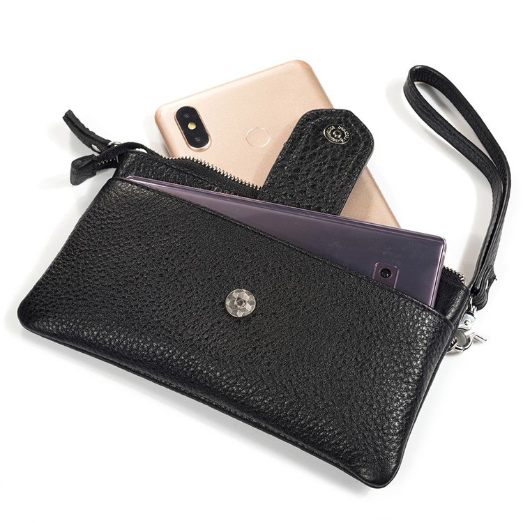 6.4 inch Cowhide Leather Multi-Card Men's Wallet Clutch Bag - Black-5