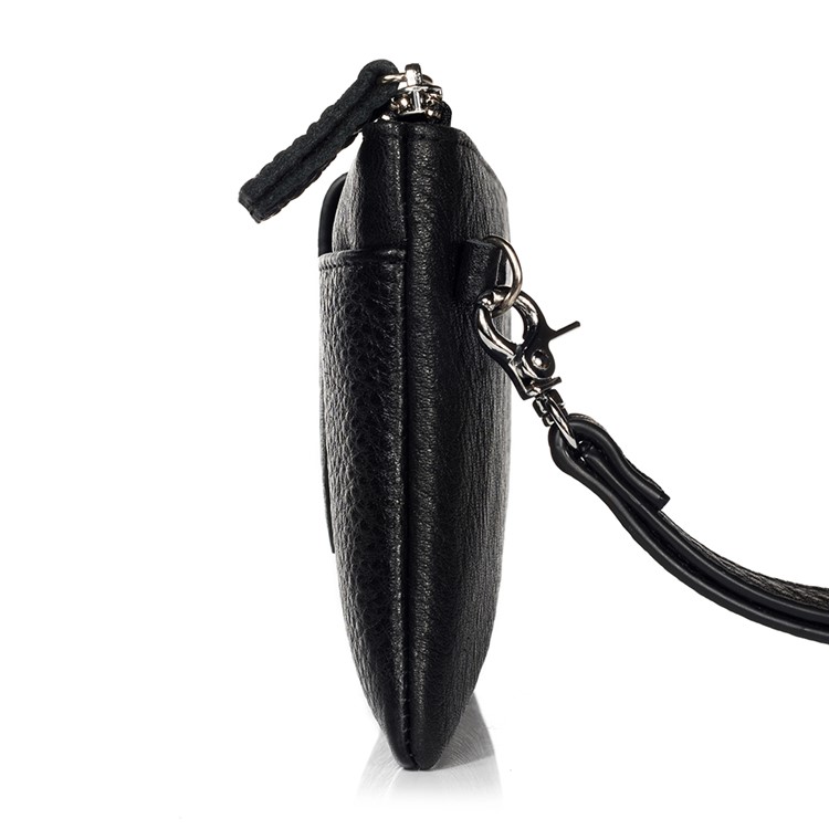6.4 inch Cowhide Leather Multi-Card Men's Wallet Clutch Bag - Black-9