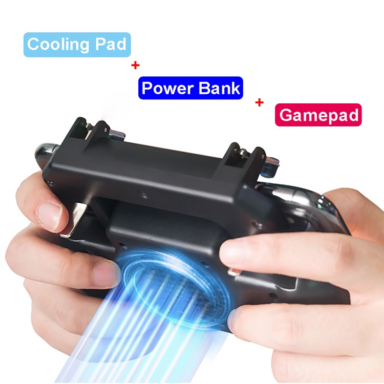 Le Contrôleur De Jeu Mobile Tire Et Vise Le Pad De Refroidissement Du Téléphone Avec La Banque De Puissance 4000mah-3
