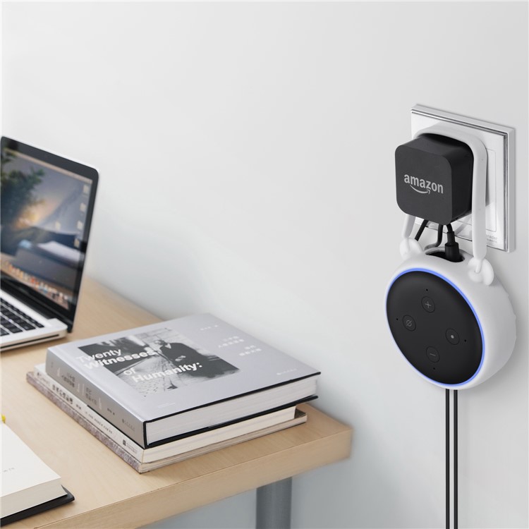 Outlet Wall Mount Hanger Holder Stand for Echo Dot (3rd Generation) - White-7