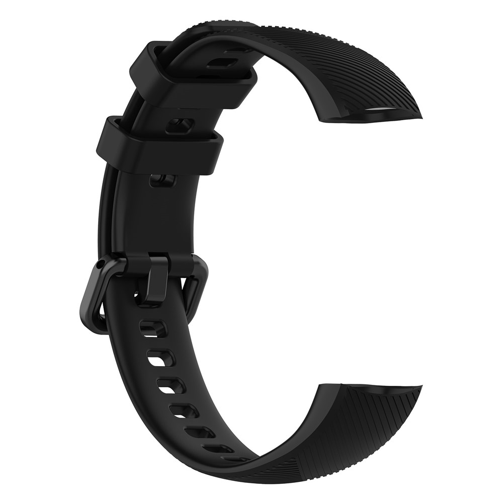 Für Huawei-Ehrenband 4 Silikon-Uhr-Handgelenk-Band Ersatz, Länge: 95,6 + 124.8mm - Schwarz-3