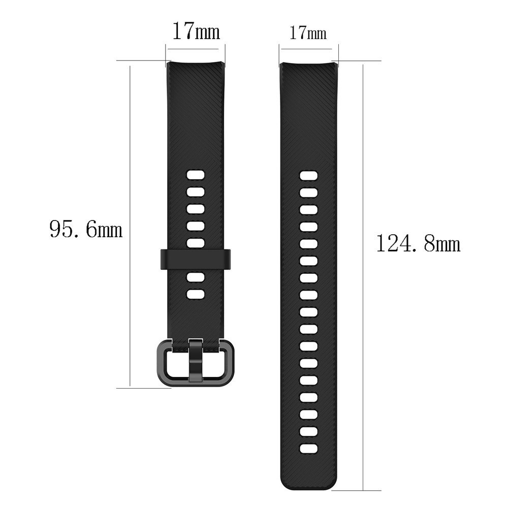 Für Huawei-Ehrenband 4 Silikon-Uhr-Handgelenk-Band Ersatz, Länge: 95,6 + 124.8mm - Schwarz-5