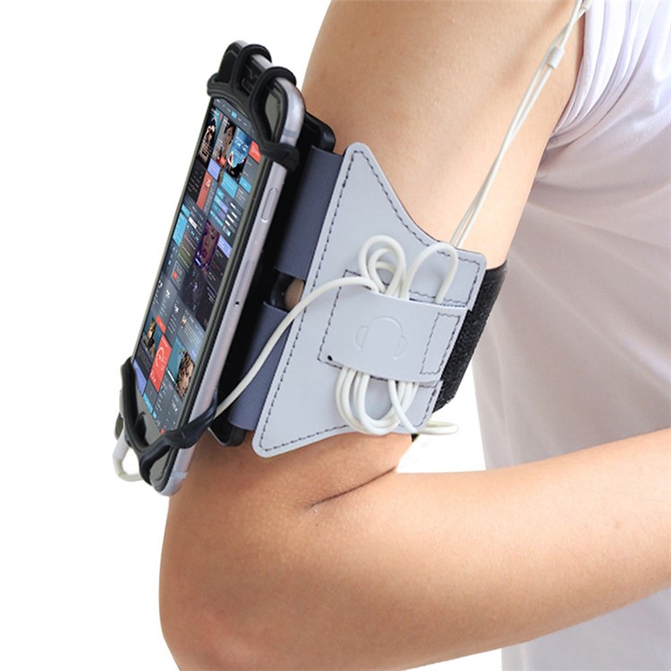 VUP 180 Degree Rotation Running Arm Band Jogging Gym Bike Armband Case for 4.0-6.0 inch Mobile Phones - White-1