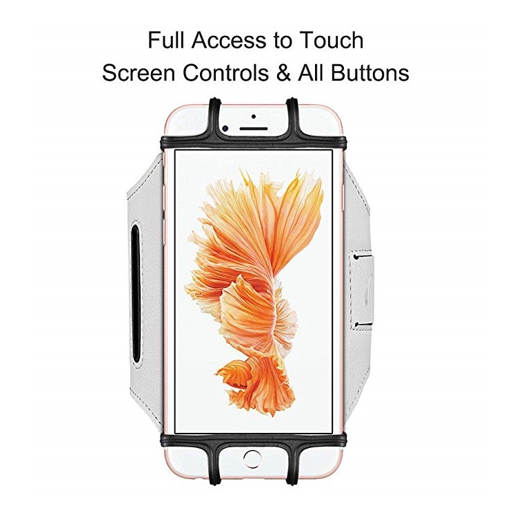 VUP 180 Degree Rotation Running Arm Band Jogging Gym Bike Armband Case for 4.0-6.0 inch Mobile Phones - White-2