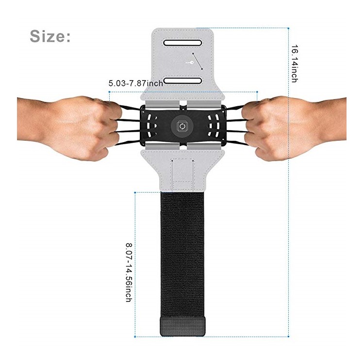 VUP 180 Degree Rotation Running Arm Band Jogging Gym Bike Armband Case for 4.0-6.0 inch Mobile Phones - White-3