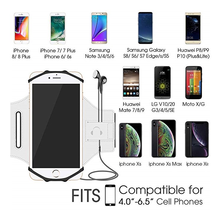 VUP 180 Degree Rotation Running Arm Band Jogging Gym Bike Armband Case for 4.0-6.0 inch Mobile Phones - White-7