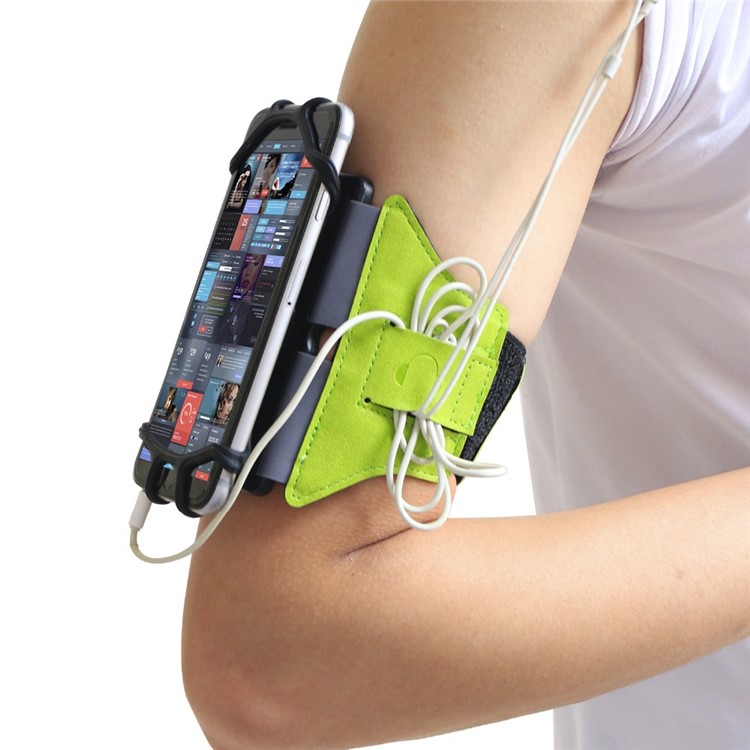 VUP 180 Grados De Rotación Corriendo Para Correr Gimnasio Bicicleta Brazalete Para 4.0-6.0 Pulgadas Teléfonos Móviles - Verde-1
