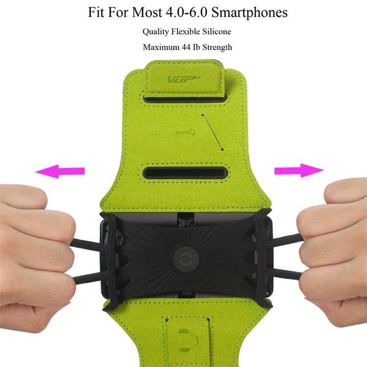 VUP 180 Grados De Rotación Corriendo Para Correr Gimnasio Bicicleta Brazalete Para 4.0-6.0 Pulgadas Teléfonos Móviles - Verde-4