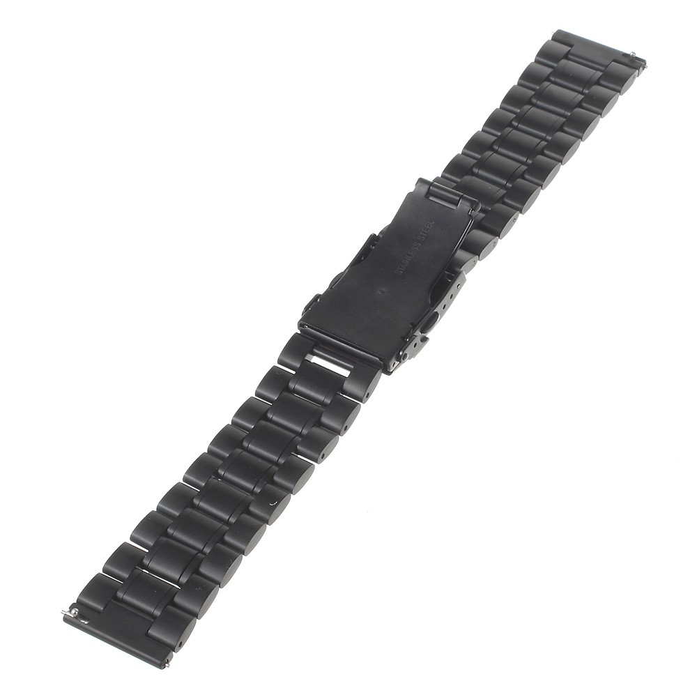 22mm Stainless Steel Watchband with Spring Bars for Moto 360 2nd 46mm/Samsung R380 - Black-2