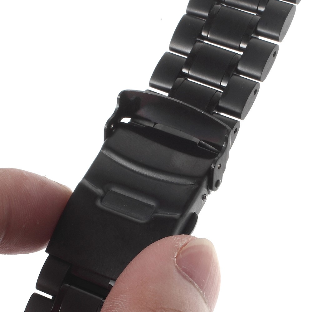 22mm Stainless Steel Watchband with Spring Bars for Moto 360 2nd 46mm/Samsung R380 - Black-4