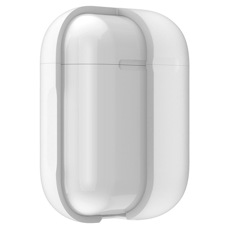 Silicone Protective Case for Apple AirPods Charging Case with Carabiner - White-4
