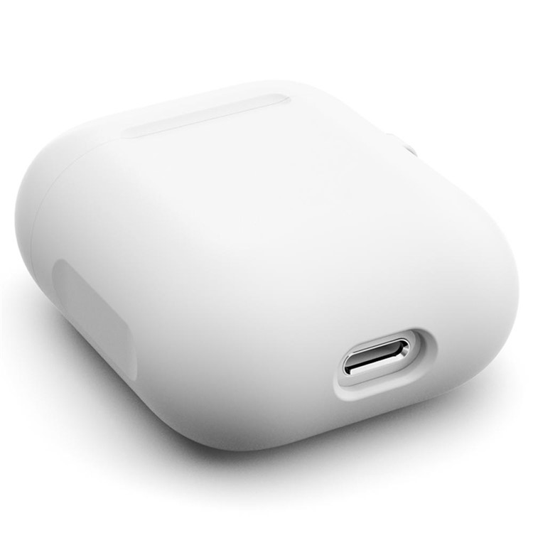Silicone Protective Case for Apple AirPods Charging Case with Carabiner - White-5