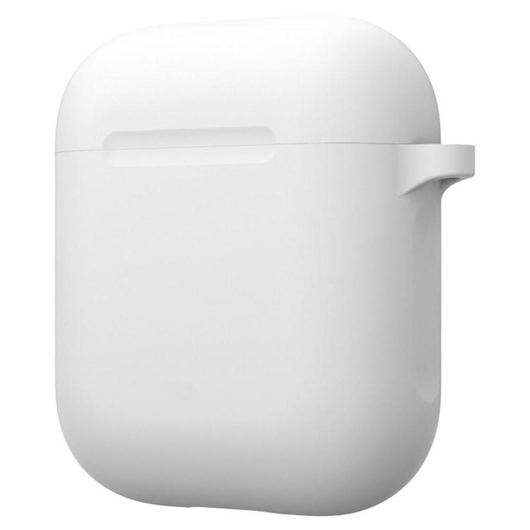 Silicone Protective Case for Apple AirPods Charging Case with Carabiner - White-6