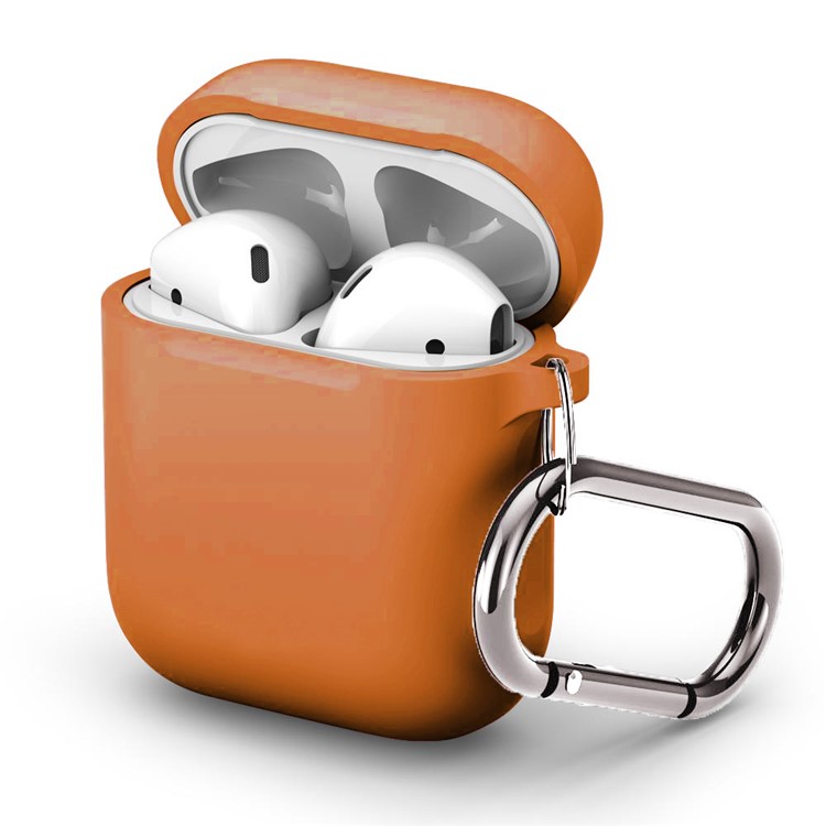 

Силиконовый Защитный Чехол Для Зарядки Apple Airpods Чехол С Карабином - Оранжевый, Other Apple Models