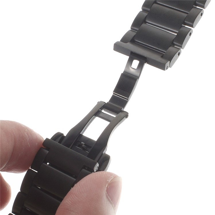 Stainless Steel Band with Spring Rods for Galaxy Gear S2 Classic SM-7320 / Moto 360 2nd 42mm - Black-6