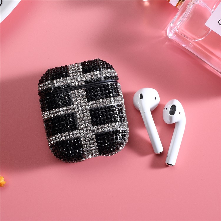 

Rhinestones Decor Bluetooth Earphone Bag Protective Cover for AirPods with Charging Case (2016) - Black Cross, AirPods with Charging Case (2016)