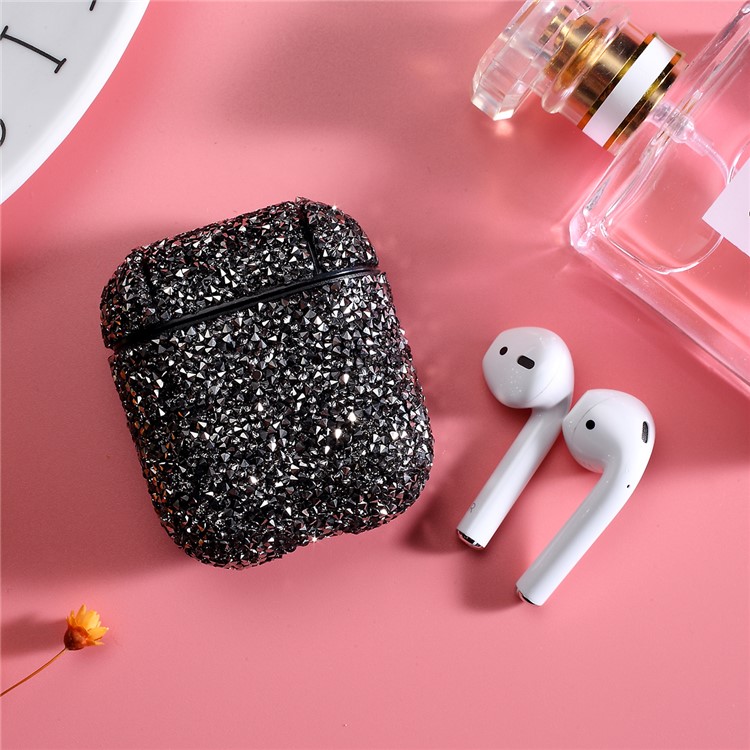 

Rhinestones Decor Bluetooth Earphone Bag Protective Cover for AirPods with Charging Case (2016) - Black, AirPods with Charging Case (2016)