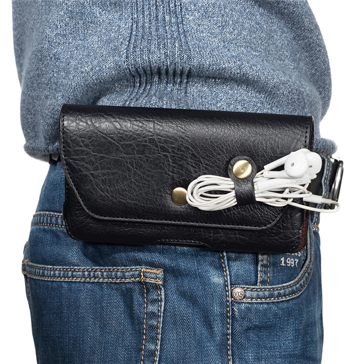 4.7 inch Universal Portable Phone Pouch Leather Waist Bag for iPhone Samsung etc - Black-10