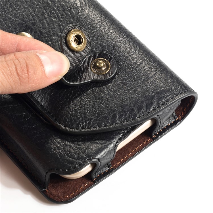 4.7 inch Universal Portable Phone Pouch Leather Waist Bag for iPhone Samsung etc - Black-11