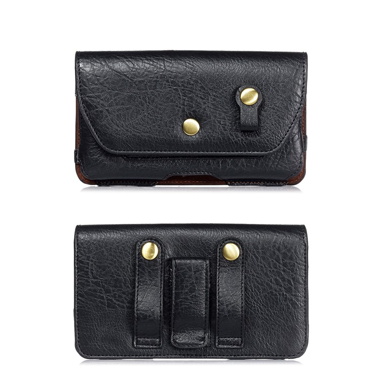 4.7 inch Universal Portable Phone Pouch Leather Waist Bag for iPhone Samsung etc - Black-13