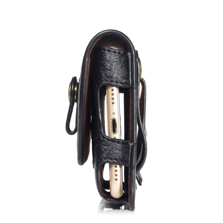 4.7 inch Universal Portable Phone Pouch Leather Waist Bag for iPhone Samsung etc - Black-14