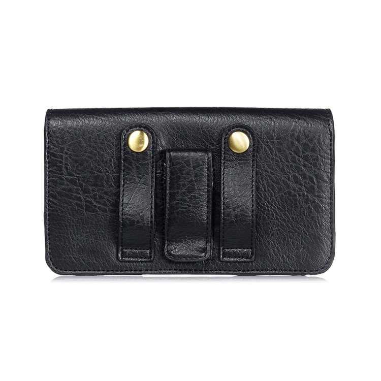 4.7 inch Universal Portable Phone Pouch Leather Waist Bag for iPhone Samsung etc - Black-15