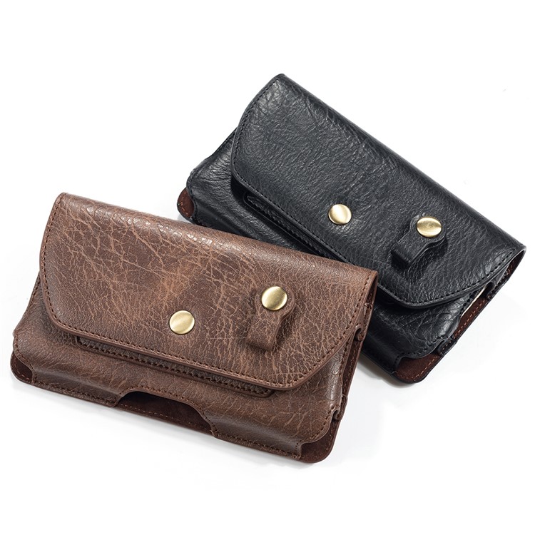 4.7 inch Universal Portable Phone Pouch Leather Waist Bag for iPhone Samsung etc - Black-17