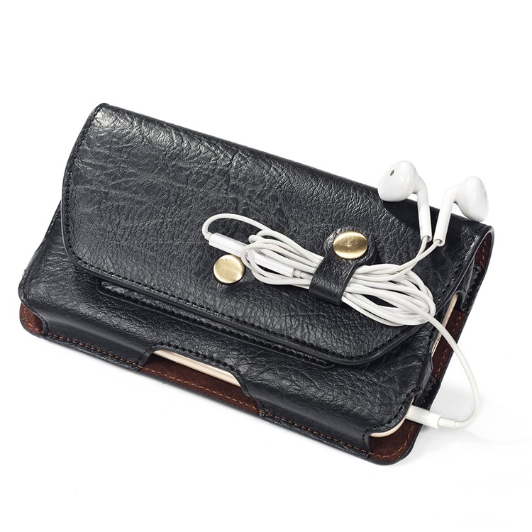 4.7 inch Universal Portable Phone Pouch Leather Waist Bag for iPhone Samsung etc - Black-5
