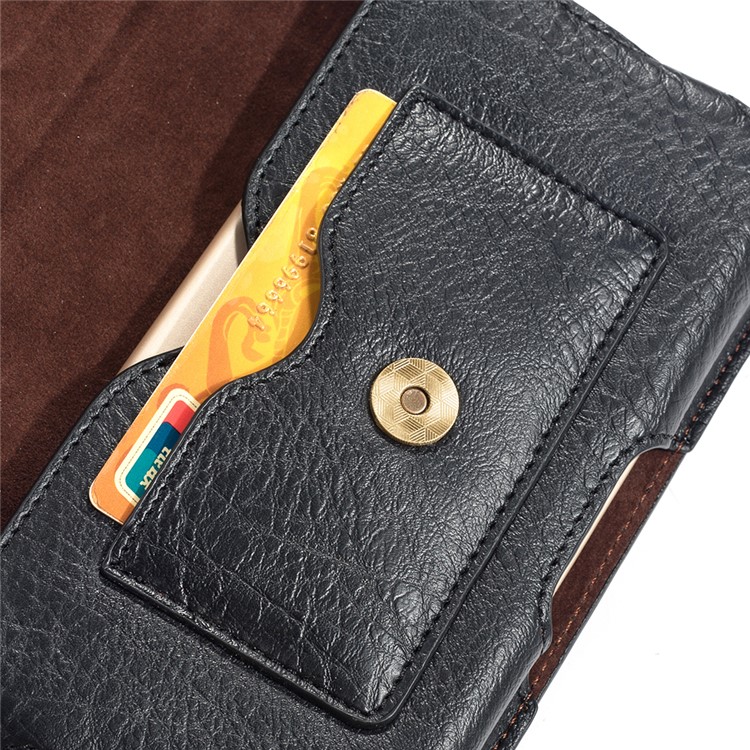 4.7 inch Universal Portable Phone Pouch Leather Waist Bag for iPhone Samsung etc - Black-7