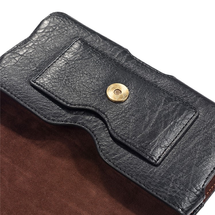 4.7 inch Universal Portable Phone Pouch Leather Waist Bag for iPhone Samsung etc - Black-8