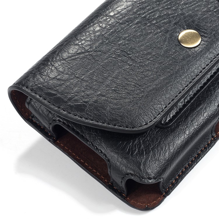 4.7 inch Universal Portable Phone Pouch Leather Waist Bag for iPhone Samsung etc - Black-9